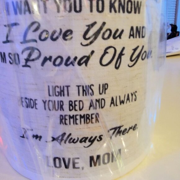 Bedside Table Lamp Daughter Gift Linen Shade Beige Wood Base LED Bulb USB Plug - Picture 15 of 16